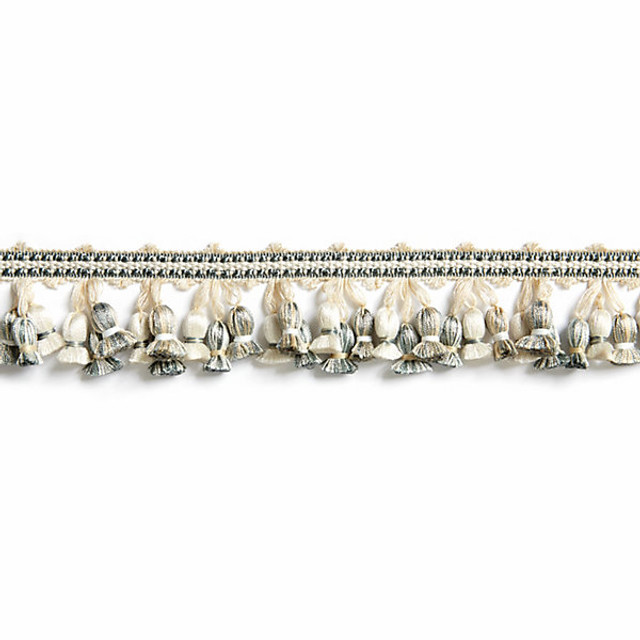 Newport Tassel Fringe/Mineral Ft1103M-017 by Scalamandre Trim Designer Trim BOTANICA STOCKED AT 50% FIBRANNE, 41% RAYON, 9% POLYESTER CHINA LIGHT DUTY Horizontal: and Vertical: 2" - Swanky Fabrics -
