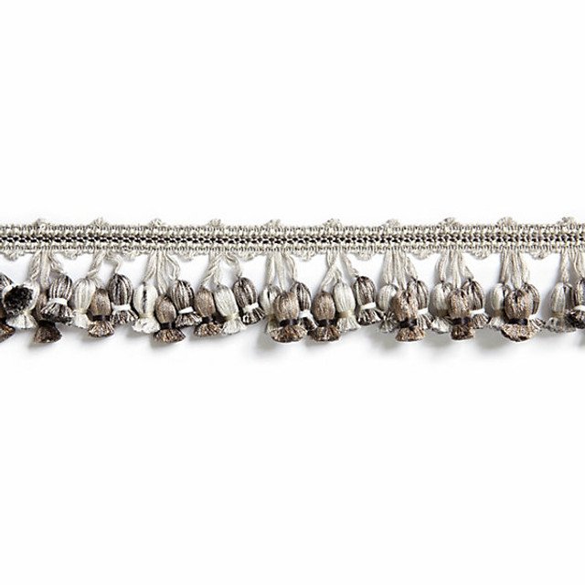 Newport Tassel Fringe/French Grey Ft1103M-019 by Scalamandre Trim Designer Trim BOTANICA STOCKED AT 50% FIBRANNE, 41% RAYON, 9% POLYESTER CHINA LIGHT DUTY Horizontal: and Vertical: 2" - Swanky Fabrics -