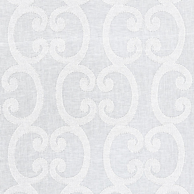 Ornamento Sheer/Snow 27040-001 by Scalamandre Designer Fabric ATMOSPHERE SHEERS STOCKED AT 60% LINEN;40% VISCOSE INDIA DRAPERY ONLY Horizontal: 15.375" and Vertical: 12.25" 52" - Swanky Fabrics -