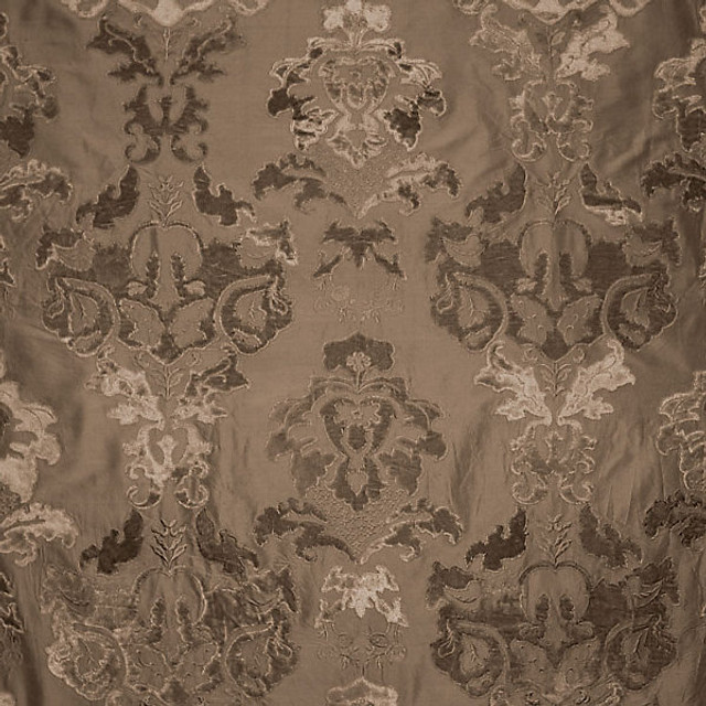 Palazzo Ricci Silk/Mink 7785-002 by Old World Weavers Designer Fabric STOCKED AT SCALAMANDRE WAREHOUSE 100% SILK|W/VISCOSE APPLIQUE INDIA MEDIUM DUTY Horizontal: 15.5" and Vertical: 18" 54" - Swanky Fabrics -