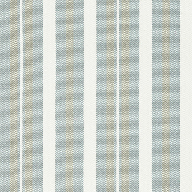 Santorini Stripe/Seagull 27188-001 by Scalamandre Designer Fabric ISOLA INDOOR/OUTDOOR COLLECTION STOCKED AT SCALAMANDRE WAREHOUSE 100% POLYOLEFIN USA HEAVY DUTY Horizontal: 0" and Vertical: 11" 52" - Swanky Fabrics -