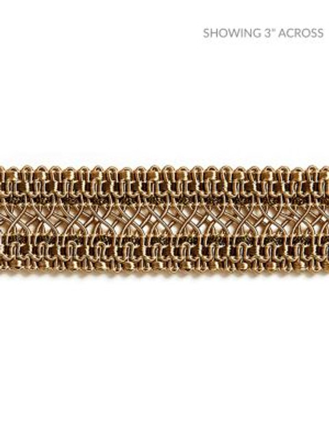 Selena Gimp Braid Burnished Gold SCV12400005 by Scalamandre Designer Trim MODERN LUXURY 47% RAYON 29% COTTON 15% POLYESTER, 5% POLYAMIDE 4% LUREX CHINA LIGHT DUTY Horizontal: and Vertical: 1 - Swanky Fabrics -