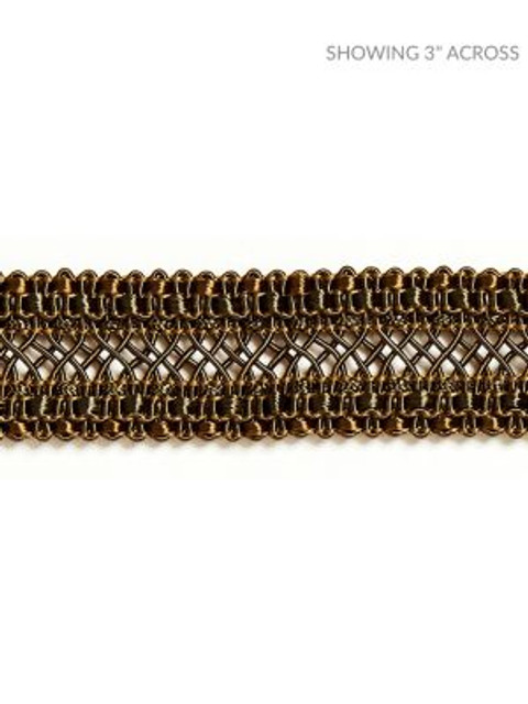 Selena Gimp Braid Smoked Bronze SCV12400006 by Scalamandre Designer Trim MODERN LUXURY 47% RAYON 29% COTTON 15% POLYESTER, 5% POLYAMIDE 4% LUREX CHINA LIGHT DUTY Horizontal: and Vertical: 1 - Swanky Fabrics -