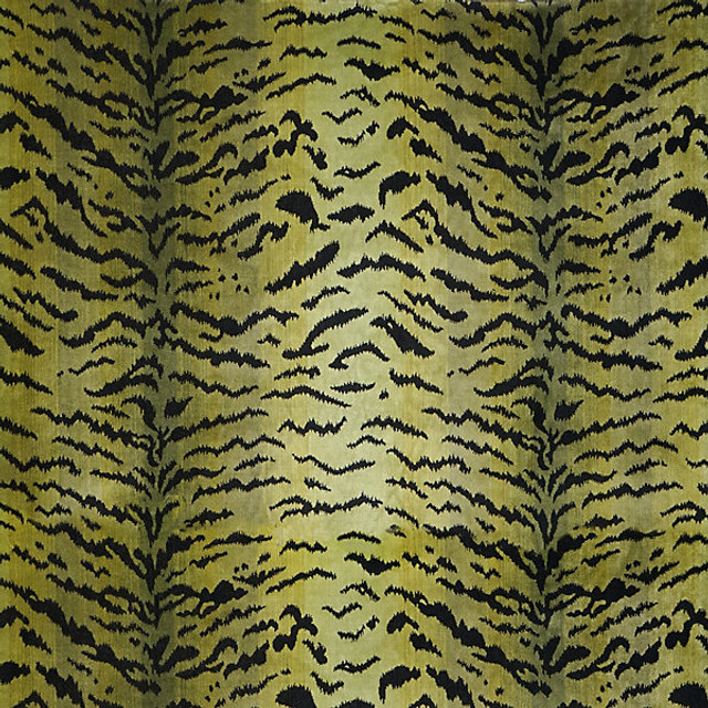 Tigre/Greens & Black 26167Mma-002 by Scalamandre Designer Fabric STOCKED AT SCALAMANDRE WAREHOUSE 69% VISCOSE, 18% POLYESTER, 13% COTTON USA MEDIUM DUTY Horizontal: 30.5" and Vertical: 24.75" 48.5" - Swanky Fabrics -