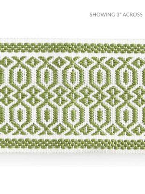 Tulum Diamond Tape Palm SCT33120002 by Scalamandre Designer Trim ISOLA INDOOR / OUTDOOR 100% POLYOLEFIN UNITED KINGDOM HEAVY DUTY Horizontal: .5" and Vertical: 2.38 - Swanky Fabrics -