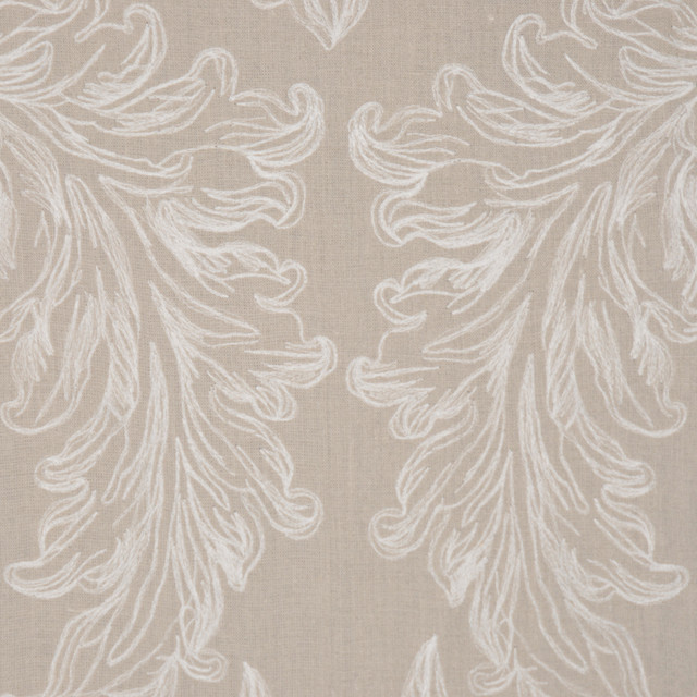 A0358 Ivory by RM CoCo Designer Fabric Feng Shui 78% Linen, 22% Polyester Embroid - Dry clean only Horizontal: 25.6 and Vertical: 31.5 51 - Swanky Fabrics -