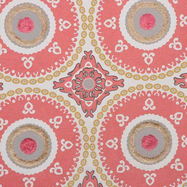 A0487 Coral by RM CoCo Designer Fabric Bollywood 65% COTTON 35% VISCOSE RAYON - Dry clean only Horizontal: 13 and Vertical: 12.75 54 - Swanky Fabrics -