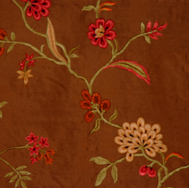 W079105 801 by RM CoCo Designer Fabric Aged Amber 100% Silk, Emb w/ Viscose - Dry clean only Horizontal: 33 and Vertical: 14.75 54 - Swanky Fabrics -