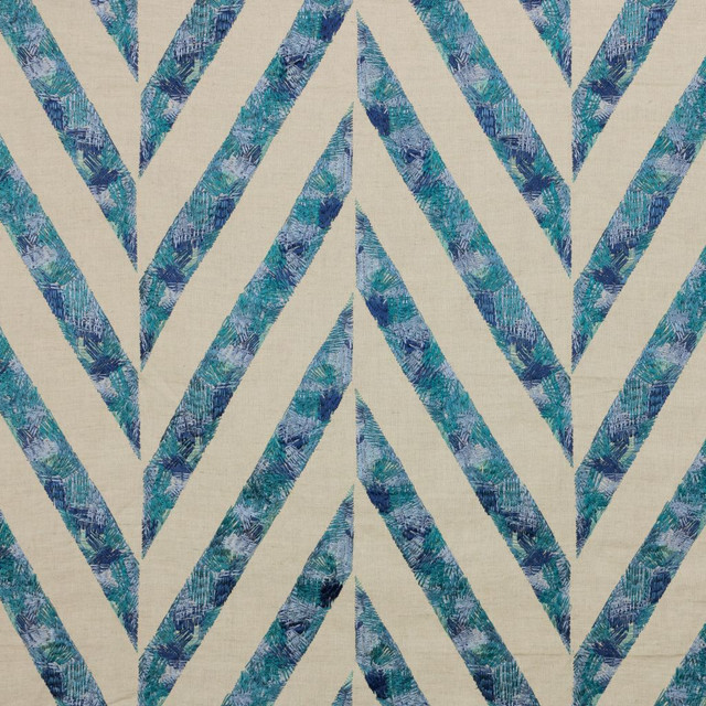 Scrafitti Mediterranean by RM CoCo Designer Fabric 2018 Spring - Luxe Collection 35% Cotton 29% Linen 23% Viscose 13% Polyester See Sample 0 Horizontal: 16.757.25 56  - Swanky Fabrics -