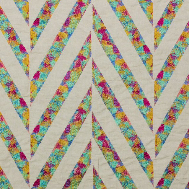 Scrafitti Sunrise by RM CoCo Designer Fabric 2018 Spring - Luxe Collection 35% Cotton 29% Linen 23% Viscose 13% Polyester See Sample 0 Horizontal: 16.757.25 56  - Swanky Fabrics -