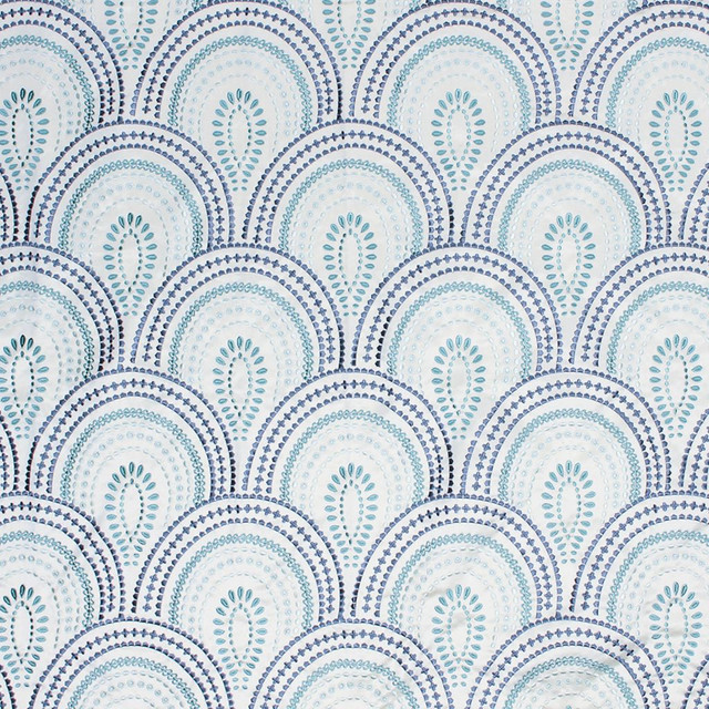 Splendide Aqua by RM CoCo Designer Fabric 2017 Spring Luxe Collection 60% Cotton 40% Polyester See Sample 0 Horizontal: 1011.18 54  - Swanky Fabrics -