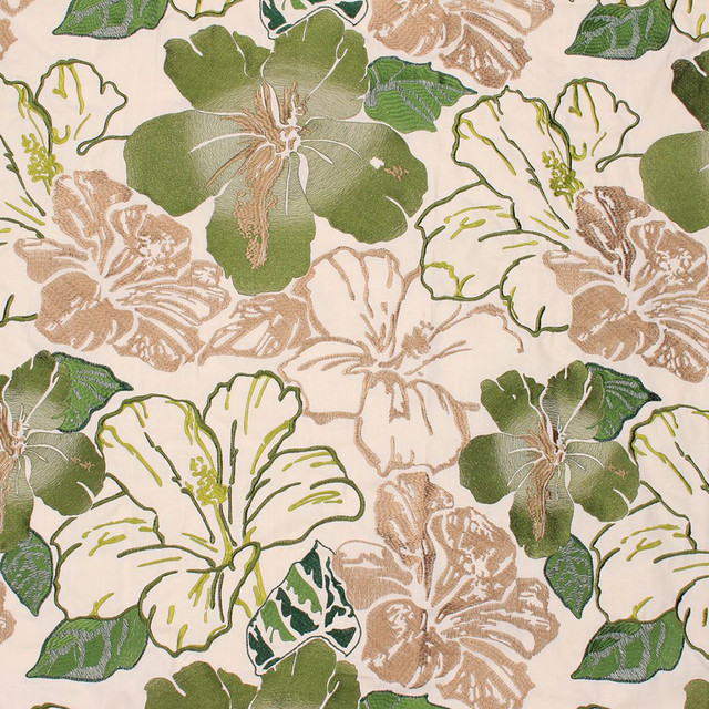 Floral Splendor Emerald by RM CoCo Designer Fabric 2017 Spring Luxe Collection 58% Cotton 42% Polyester See Sample 0 Horizontal: 25.631.5 54  - Swanky Fabrics -