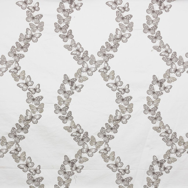 Flight of Fancy Platinum by RM CoCo Designer Fabric 2018 Spring - Luxe Collection 69% Cotton 17% Viscose 10% Polyester 4% Metallic See Sample 0 Horizontal: 16.515 54  - Swanky Fabrics -
