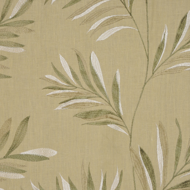 Tomlin Leaf by RM CoCo Designer Fabric Open Mic 100% Linen - Dry clean only Horizontal: 25.58 and Vertical: 15.74 50 - Swanky Fabrics -