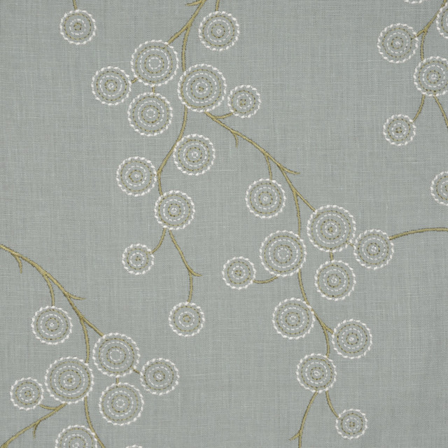 Zooey Meadow Mist by RM CoCo Designer Fabric Open Mic 100% Linen - Dry clean only Horizontal: 12.79 and Vertical: 15.75 50 - Swanky Fabrics -
