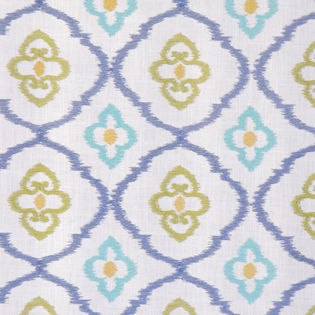 Cronus Cabana Blue by RM CoCo Designer Fabric Peacock 75% VISCOSE 25% LINEN - Dry clean only Horizontal: 10.5 and Vertical: 9.5 55 - Swanky Fabrics -