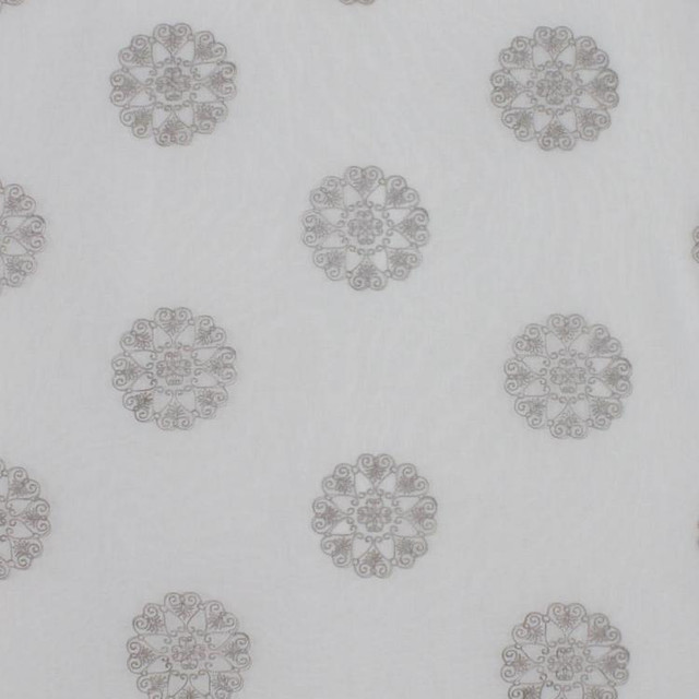 Mumbai Silver by RM CoCo Designer Fabric Window Dressing 100% POLYESTER GROUND 100 COTT E - Machine washable Horizontal: 16 and Vertical: 11.5 52 - Swanky Fabrics -