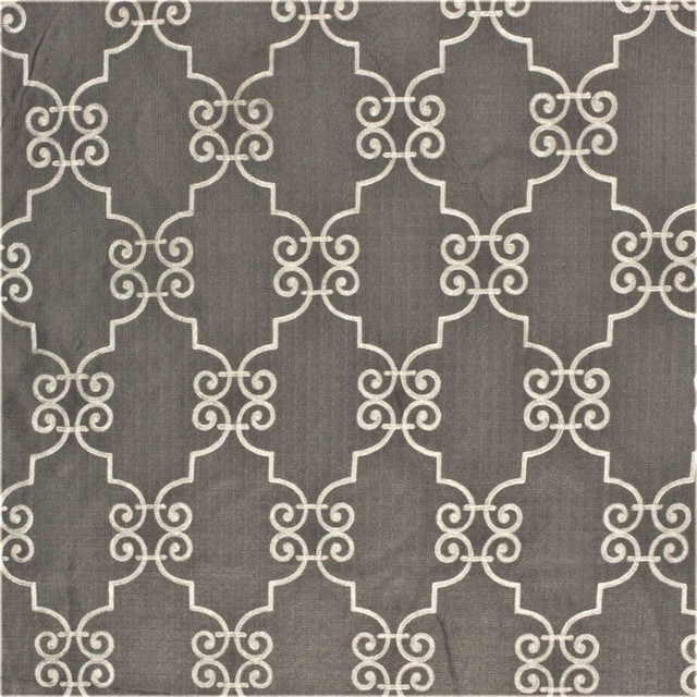French Quarter Silver Cloud by RM CoCo Designer Fabric Inspired Living Vol 12 100% Polyester See Sample 0 Horizontal: 7.511.75 57  - Swanky Fabrics -