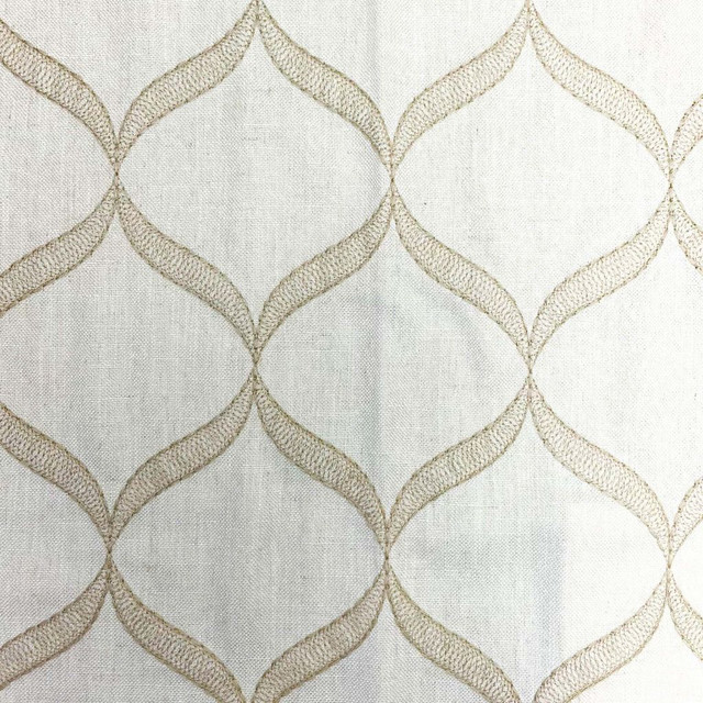 Spirograph Natural by RM CoCo Designer Fabric Inspired Living Vol 7 50% Polyester 40% Cotton 10% Linen See Sample 0 Horizontal: 5.757.75 58  - Swanky Fabrics -