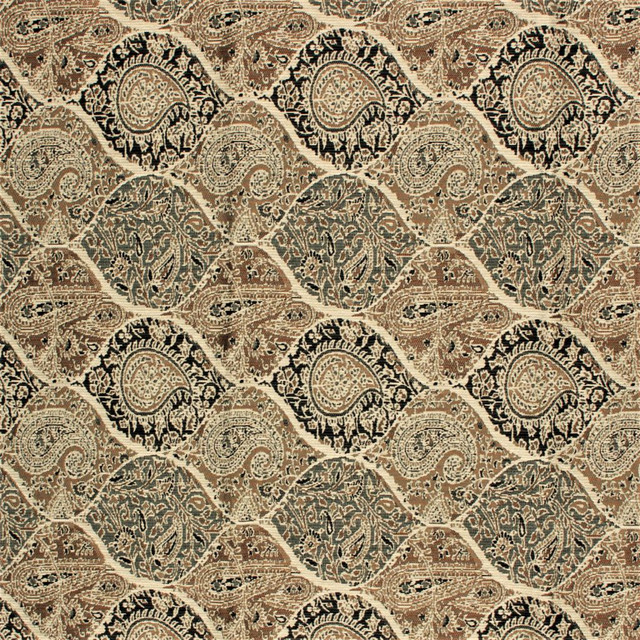 Bridlewood Paisley Granite by RM CoCo Designer Fabric Inspired Living Vol 12 82% Polypropylene 18% Polyester See Sample 15000 Horizontal: 9.2513.25 54  - Swanky Fabrics -