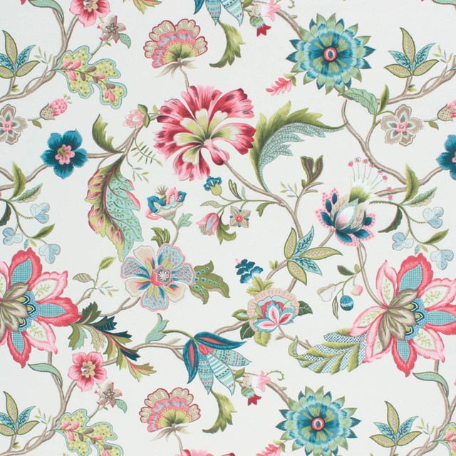 Queen's Garden Peony by RM CoCo Designer Fabric Inspired Living Vol 9 50% Cotton 50% Polyester See Sample 0 Horizontal: 26.7524.75 55  - Swanky Fabrics -