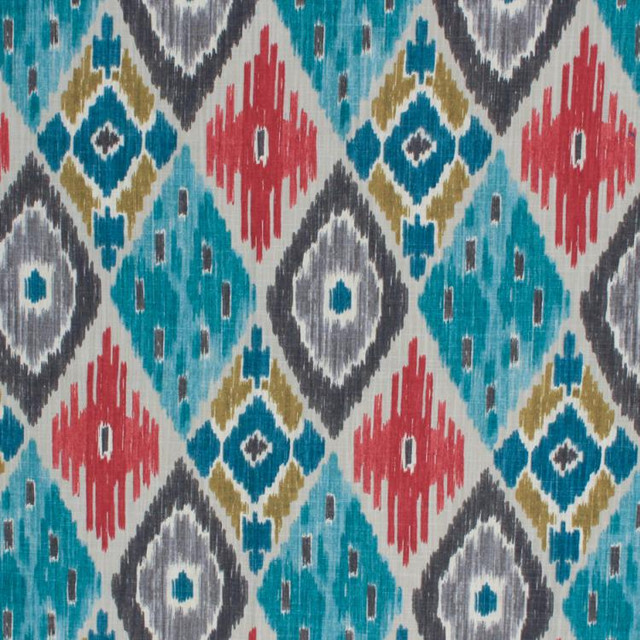 Chimayo Ikat Fiesta by RM CoCo Designer Fabric Inspired Living Vol 11 100% Cotton - Dry clean only Horizontal: 13.5 and Vertical: 27 54 - Swanky Fabrics -
