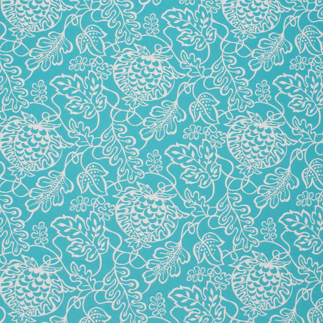 Bali Hai Io Turquoise by RM CoCo Designer Fabric Veranda 100% Olefin - Dry clean only Horizontal: 20 and Vertical: 12.8 54 - Swanky Fabrics -