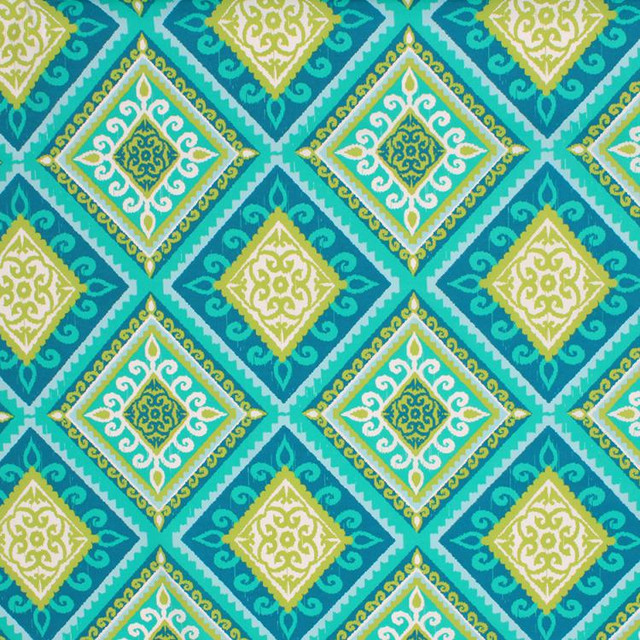 Majorca Io Peacock by RM CoCo Designer Fabric Veranda 100% Spun Polyester - Dry clean only Horizontal: 12.75 and Vertical: 12.5 56 - Swanky Fabrics -