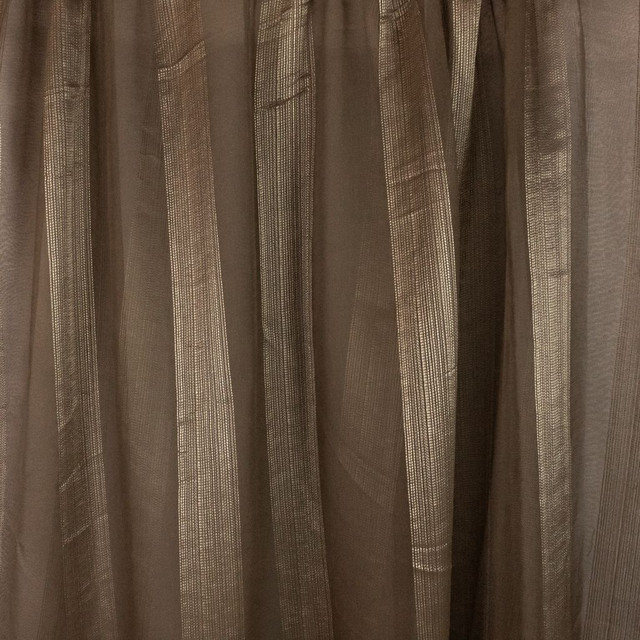 Zeda Latte by RM CoCo Designer Fabric Sheer Indulgence Regular Book 100% Polyester See Sample 0 Horizontal: 7.880 110  - Swanky Fabrics -
