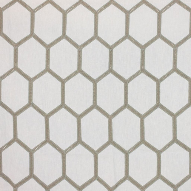Trovaso Trellis Jute by RM CoCo Designer Fabric Inspired Living Vol 13 72% Polyester 21% Cotton 7% Linen See Sample 0 Horizontal: 4.37008119.3307137 54  - Swanky Fabrics -