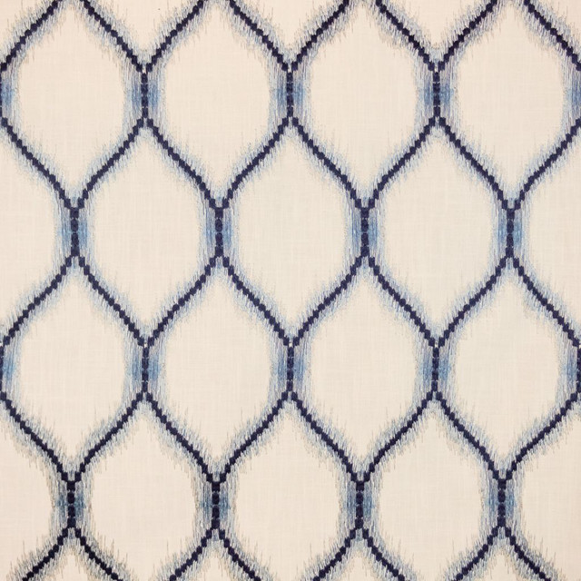 Watershed Trellis Ocean by RM CoCo Designer Fabric Inspired Living Vol 16 52% Polyester 48% Cotton See Sample 0 Horizontal: 6.87512 54  - Swanky Fabrics -