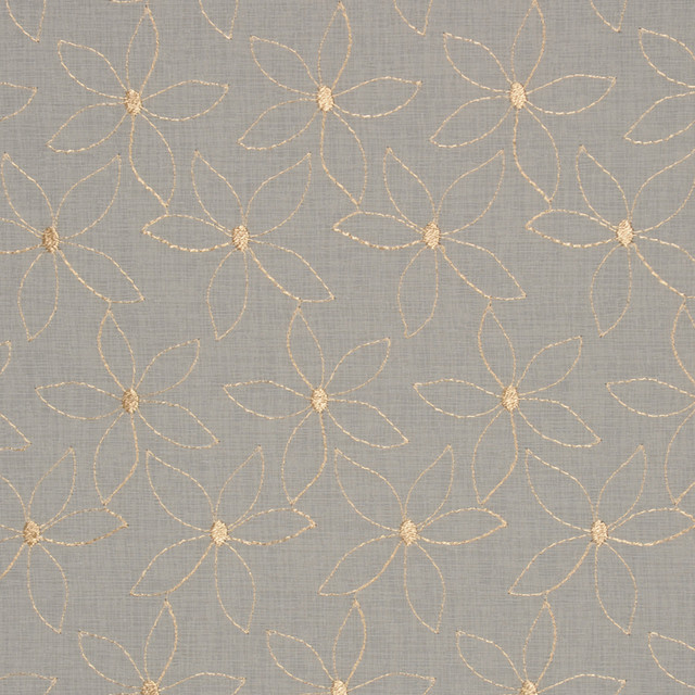 Byrd Gold by RM CoCo Designer Fabric Sheer Jazz 60% Cotton, 40% Polyester - Dry clean only Horizontal: 3.125 and Vertical: 9.5 109 - Swanky Fabrics -