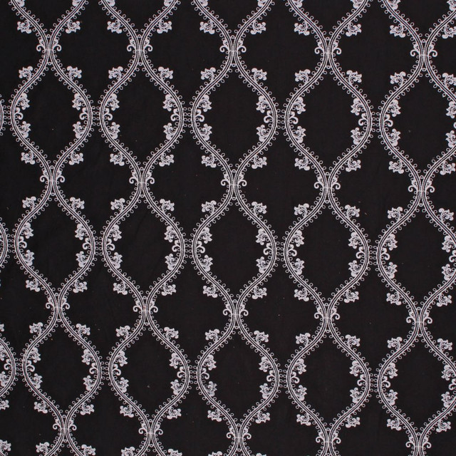 Oakville Trellis Tuxedo by RM CoCo Designer Fabric Prive Vol 4 56% Linen 29% Polyester 15% Cotton See Sample 0 Horizontal: 6.59.5 54  - Swanky Fabrics -