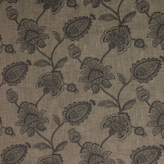 Ansley Park Black Walnut by RM CoCo Designer Fabric 2018 Spring - Prive Collection 90% Polyester 10% Viscose Embroidery: 100% Cotton See Sample 0 Horizontal: 27.12518.5 56  - Swanky Fabrics -