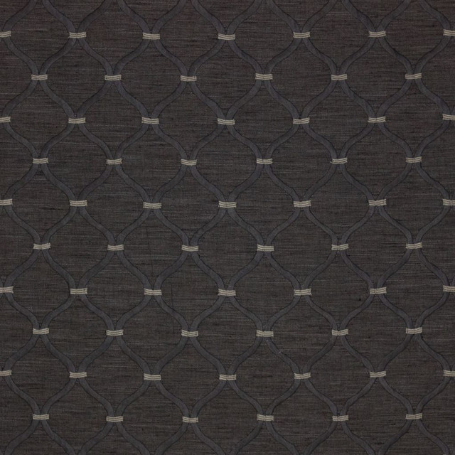 Romesco Trellis Walnut by RM CoCo Designer Fabric 2018 Spring - Prive Collection 100% Polyester Embroidery 100% Polyester Base See Sample 0 Horizontal: 4.254.75 54  - Swanky Fabrics -