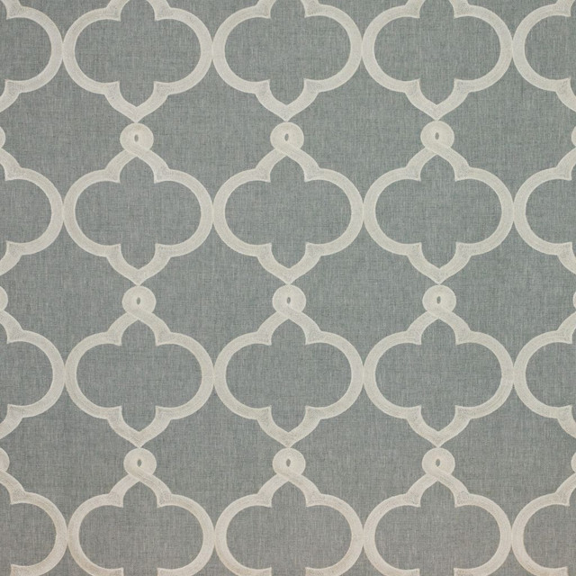 Kafu Trellis Sterling by RM CoCo Designer Fabric 2018 Spring - Prive Collection 79% Polyester 21% Cotton Embroidery: 100% Viscose See Sample 0 Horizontal: 8.59 54  - Swanky Fabrics -