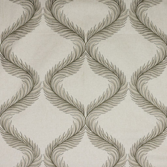 Nom de Plume Sterling by RM CoCo Designer Fabric 2018 Spring - Prive Collection 80% Polyester 20% Linen Embroidery: 100% Polyester See Sample 0 Horizontal: 17.62515.375 59  - Swanky Fabrics -