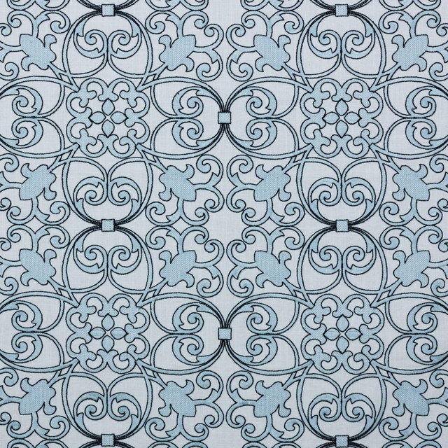 Bienville Horizon by RM CoCo Designer Fabric 2018 Spring - Prive Collection 70% Viscose 30% Linen Embroidery: 74% Viscose 26% Cotton See Sample 0 Horizontal: 13.12512.125 56  - Swanky Fabrics -