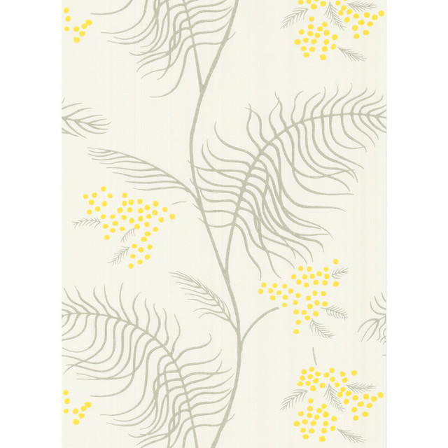 Mimosa White by Cole & Son Designer Wallcovering COLE & SON NEW CONTEMPORARY II PAPER - 100% United Kingdom - Horizontal: - and Vertical: 24 20.5 - Swanky Fabrics -