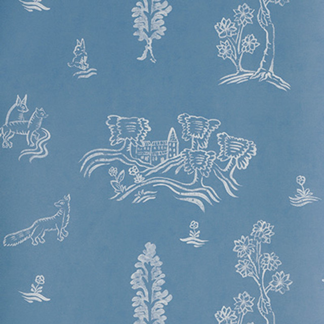 Wychwood Happy Blue by Kravet Couture Designer Wallcovering