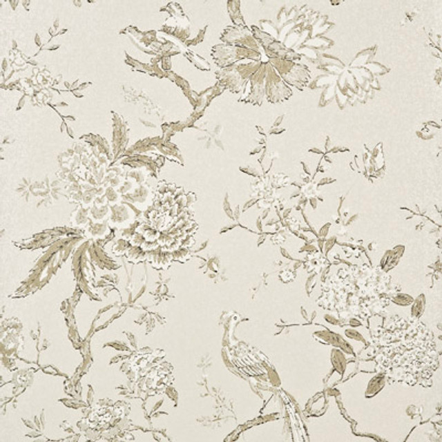 Oriental Bird Ivory by G P & J Baker Designer Wallcovering Oriental Bird Ivory by G P & J Baker Designer Wallcovering