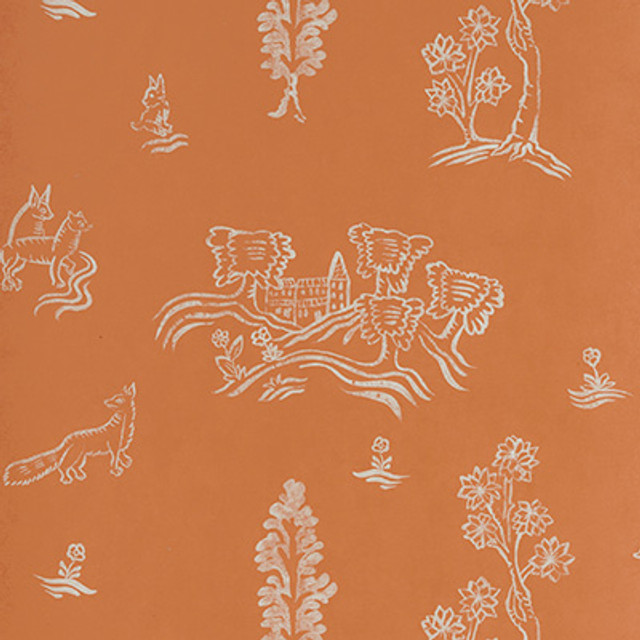 Wychwood Melon Orange by Kravet Couture Designer Wallcovering