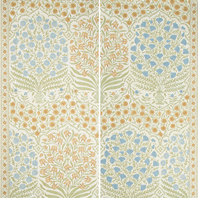 Sameera Paper Sapphire/Gold by Lee Jofa Designer Wallcovering