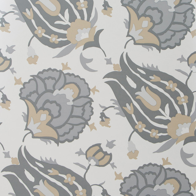 Turkish Flower Dove/Stone by G P & J Baker Designer Wallcovering