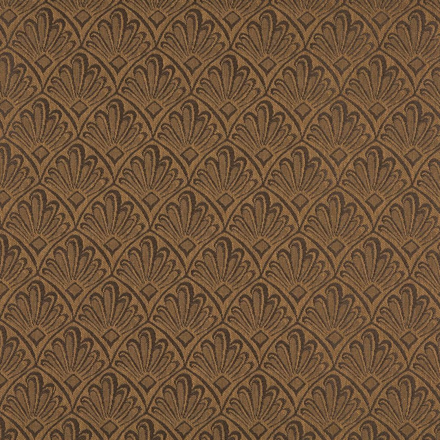 1124 Cocoa Fan by Charlotte Designer Fabric Uptown Jacquards VII 52% Polyester, 48% Cotton Made In USA Exceeds 70,000 Wyzenbeek Rubs (Heavy Duty) Horizontal: 2.5" x Vertical: 3" 54 Inches - Swanky Fabrics -