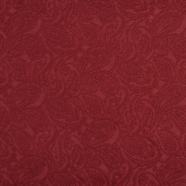 5579 Ruby/Paisley by Charlotte Designer Fabric Enchanted Gardens 75% Cotton, 25% Polyester Asia Exceeds 70,000 Wyzenbeek Rubs (Heavy Duty) Horizontal: 14" x Vertical: 6.5" 54 Inches - Swanky Fabrics -