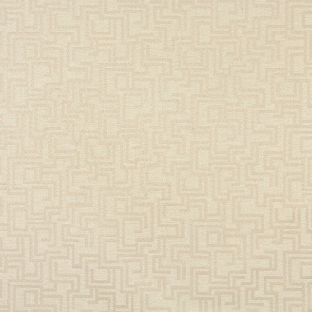 6637 Ivory/Geometric by Charlotte Designer Fabric Outdoor/Indoor Oasis III 100% Woven Polyester Made In USA Exceeds 48,000 Wyzenbeek Rubs (Heavy Duty) Horizontal: 29.0" x Vertical: 10.0" 54 Inches - Swanky Fabrics -
