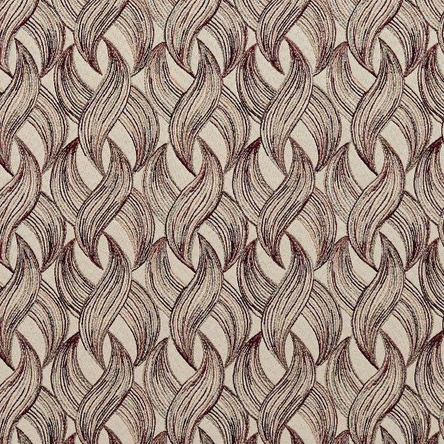 8524 Wine by Charlotte Designer Fabric Contemporary Wovens 100% Woven Polyester Asia Exceeds 100,000 Wyzenbeek Rubs (Heavy Duty) Horizontal: 3.75" x Vertical: 4" 54 Inches - Swanky Fabrics -