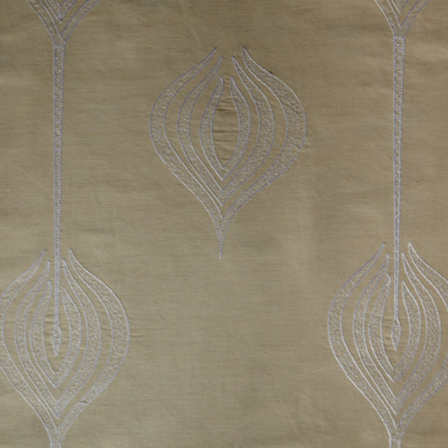 Tulip Embroidery Cream by Lee Jofa Modern Designer Fabric