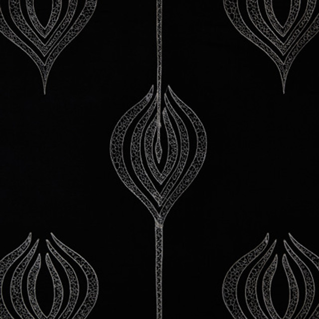 Tulip Embroidery Black by Lee Jofa Modern Designer Fabric